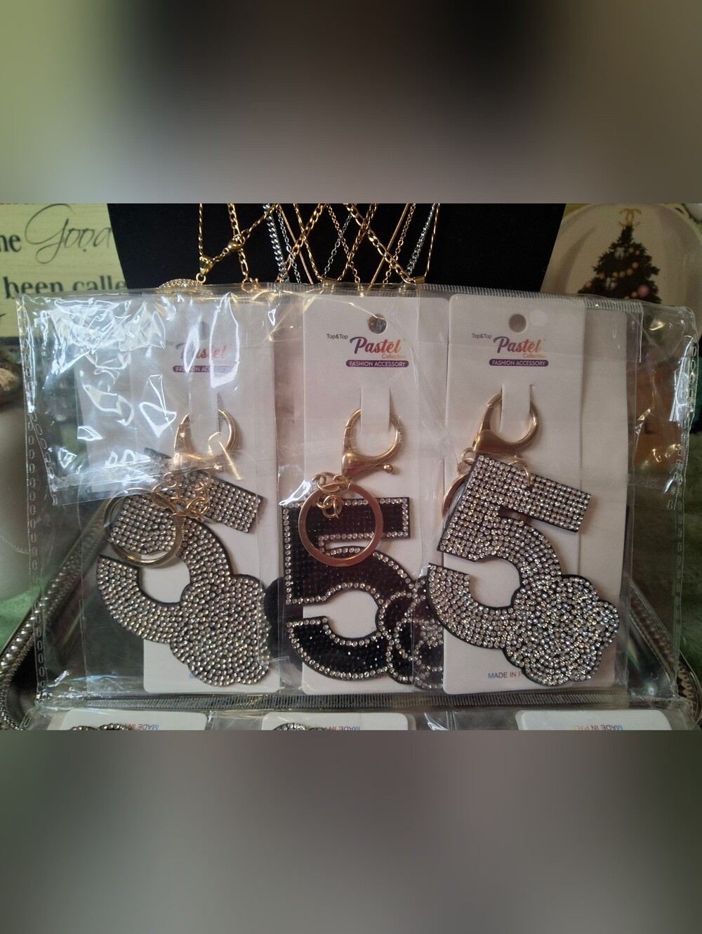 5️⃣BUY NOW5️⃣ (LOT OF 6) BLING #5 KEYCHAIN BAG CHARM - GOLD